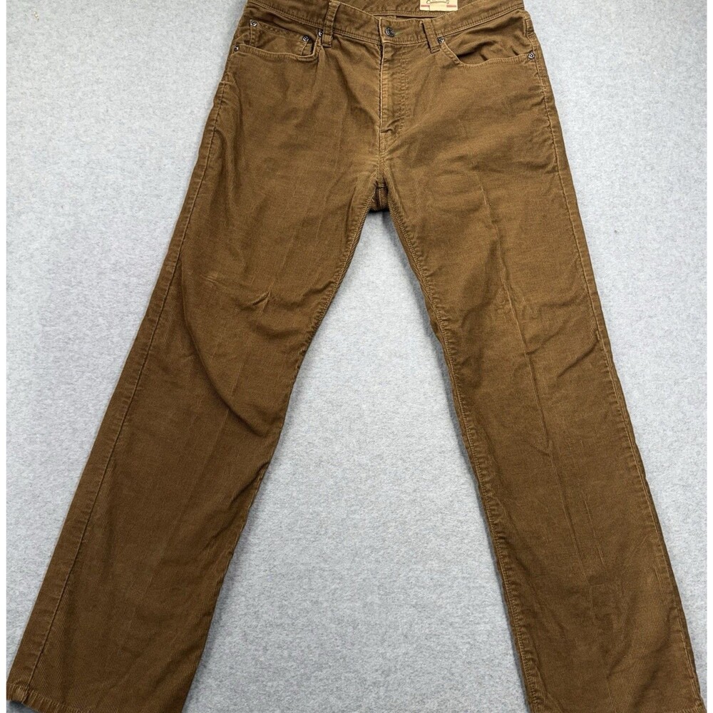 Orvis Corduroy 5-Pocket Stretch Straight Leg Pants Men's 34 Brown Regular Fit